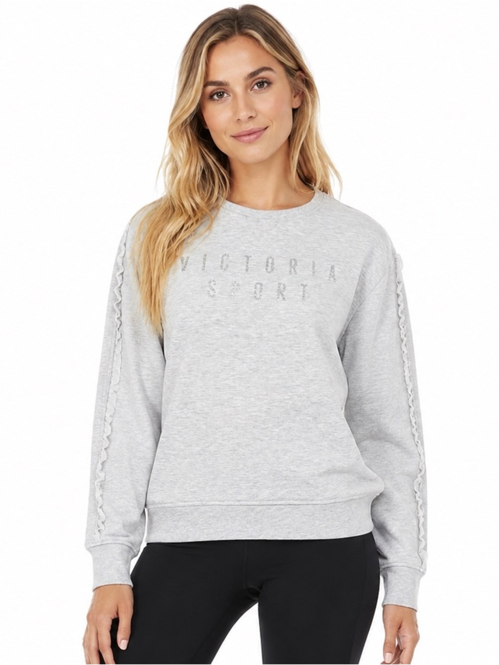 Victoria secret sport women’s pullover sweatshirt Sz large ruffle detail